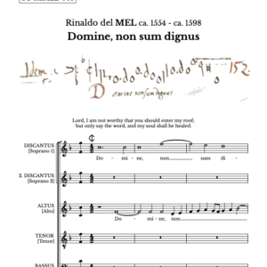 SC-RdMEL-001 Rinaldo del Mel: Domine, non sum dignus